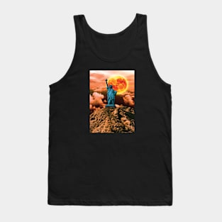 Statue Liberty Space Outer Galaxy Tank Top